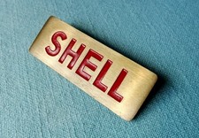 SHELL Tankwart Abzeichen Brustschild 100% org. Tankstelle, top Zustand- ansehen!