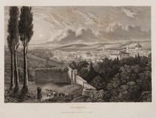 J. POPPEL (1807-1882) zug., Blick auf das Stadtpanorama von Florenz, Sst.