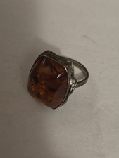 Ring Bernstein 900 Silber   Schmuck ANTIK SELTEN  /M 42