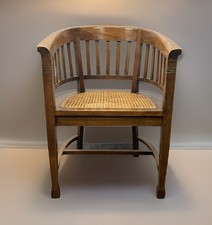 1 von 4 Armlehnstuhl Gropius Teakholz Wiener Geflecht Art Deco Bauhaus Vintage