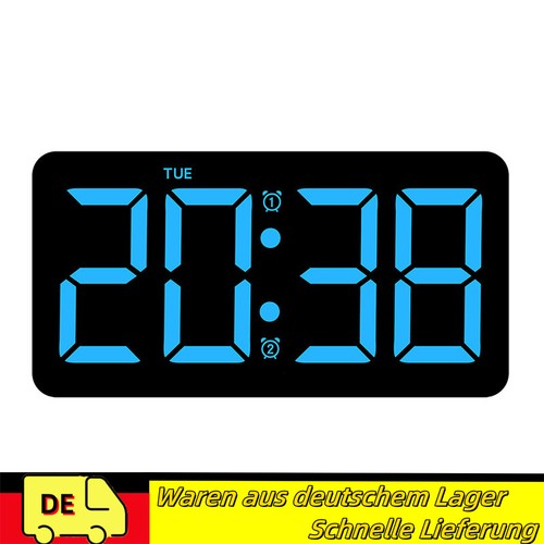 Digitale uhr wanduhr - wanduhr, blau