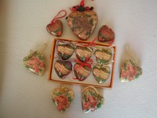 13 Nostalgie Herzen  Baumschmuck  Pappmache Christbaumschmuck Deko