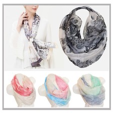 Glamexx24 Silk Rund Loopschal Seide Loop Rundschal chiffon Stoff Schlauchschal