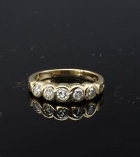 750/- 18ct Gelbgold Ring, Damen mit 5 Diamanten 0,5ct Ringgröße 52