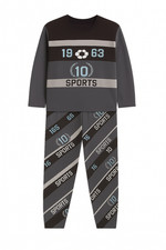 Jungen Schlafanzug für große Kinder  | Langarm Pyjama – Fußball Design | 140-188