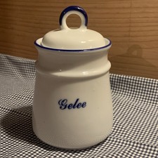 Kleiner Geléetopf Steingut H 12,5 DM ca. 7 cm mit Deckel 