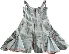 Außergewöhnliches glamouröses Kleid himmelblau und rosa Marithé und François Girbaud