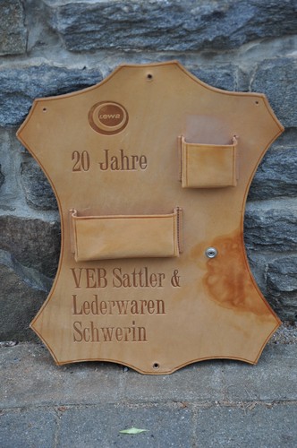 Altes reklameschild lederetui - altes, reklameschild/lederetui