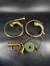 4 x Antike Ballhupe Signalhorn