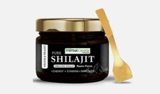 Reines 100% Himalaya Shilajit Harz | 20 Gramm Glas (60 Portionen) + Messlöffel