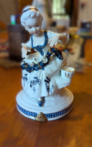Porzellan figur dame - porzellan,