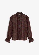 Chiffonbluse Gr. 50 Schwarz