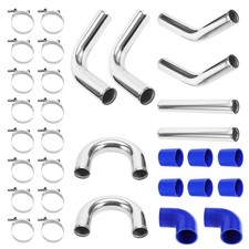 2.5" Universal Ladeluftkühler Aluminiumrohre Einbauset Silikonschläuche return