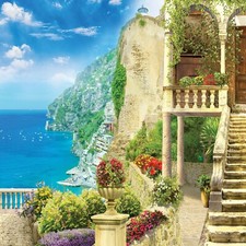 Vliestapete Fototapete Tapete Vlies Natur Italien Meer Resort Urlaub Sonne FW057