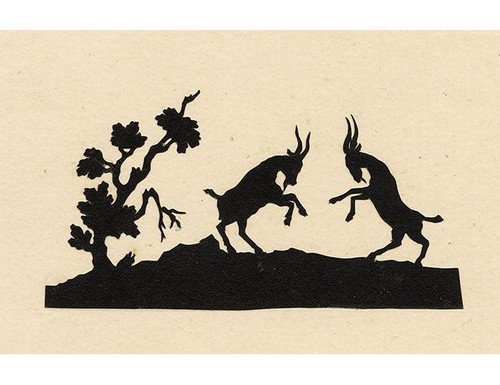 Antiker papercut silhouette - papercut,