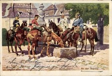 Künstler Ak Hoffmann, Anton, An der Tränke, Deutsche Kavallerie,... - 11174040