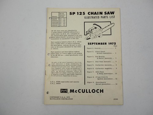 Mcculloch sp125 chain saw - mcculloch,