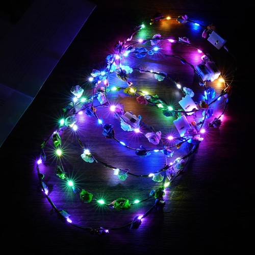 Led blumenkranz stirnband - led,