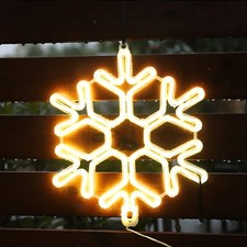 SALCAR 40 cm LED Schneeflocke Neonlicht Fensterdeko Weihnachtsdeko Leuchtreklame