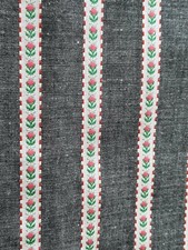 SK: Orig. 60er / 70er Stoff * Vintage* Rosen Gardinen Kissen Läufer 