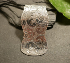 835 Silber Brosche Clip Kleiderclip Blumen Blüten Floral Ziseliert Lutz & Weiß