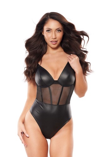 Wetlook body schwarz mit - wetlook-body,