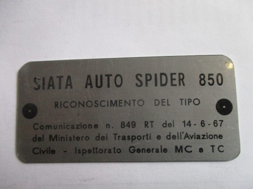 Typenschild fiat schild plate - typenschild,