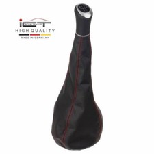 ICT Schaltknauf Schaltsack Leder für VW T4 Multivan Transporter Nähte rot C61