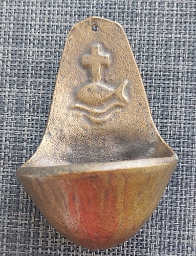 Altes weihwasserbecken bronze - altes, bronze-
