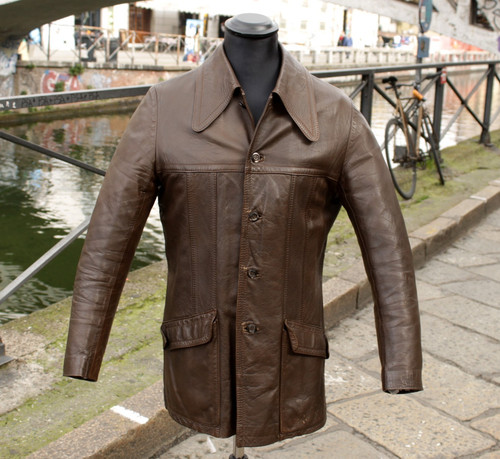 Lederjacke braun vintage 80er - lederjacke,