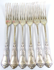 6 Speisegabeln von Wilkens Jugendstil Herbstzeitlose Entwurf Heinrich Vogeler