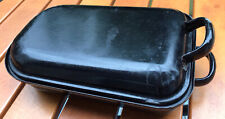 Bräter Eisen emailliert kleine Version schwarz alt Vintage Tajine Bratpfanne