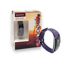 SilverCrest Activity Tracker Fitness Armband LCD-Farbdisplay Bluetooth lila