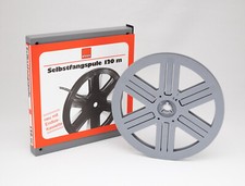 NEUWARE! - Super-8 Filmspule 120m plawa Selbstfangspule mit Archivkassette 8mm