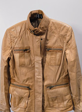 Clan Lederjacke Genuine Leather Gr. 40 Hellbraun Vintage weich viele Taschen