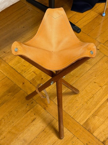 Dreibein hocker leder - , dreibein-hocker,