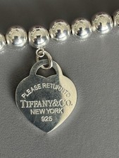 Tiffany & Co. Armband Sterlingsilber mit Herzanhänger 19 cm lang