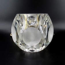 Friedrich Nettelhoff Glas Tischlampe Geschliffen + Satiniert 70er Jahre Design