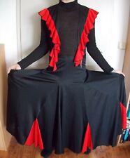 Flamenco-Rock mit Schultertuch - Rot/Schwarz - mit Etikett - ungetragen