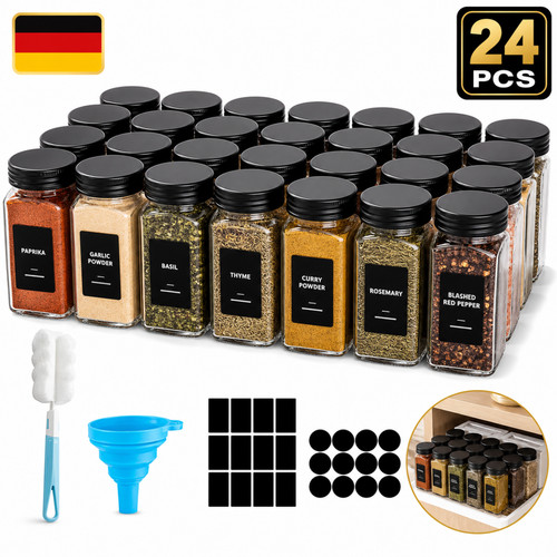 Eckig gewürzgläser 24er - eckig,