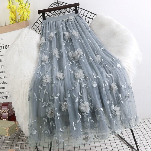 Damen blume bestickt - 3d,
