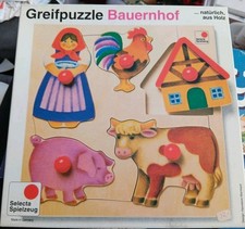 Selecta Greifpuzzle Steckpuzzle Puzzle Holz Spiel Holzpuzzle Bauernhof Tiere
