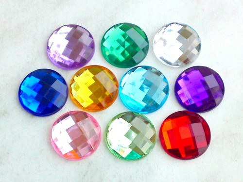 10x cabochons acryl strass - 10x,