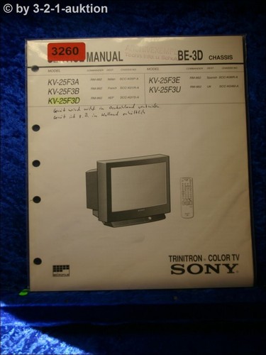 Sony service manual 25f3d - service, kv