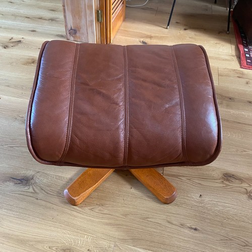 Leder fußhocker braun - fußhocker, mid