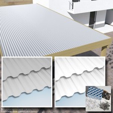 PVC Wellplatten 5x5 m, Lichtplatten Set hagelfest mit Befestigung, weiss + grau