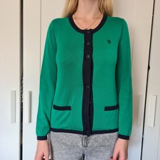 Tommy Hilfiger Strickjacke Damen Cardigan Jacke Gr. M Baumwolle Grün 