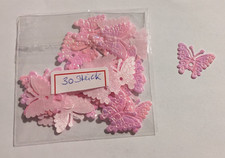 30 Schmetterlinge aus Stoff *** rosa irisierend *** groß 28x22 basteln Karten