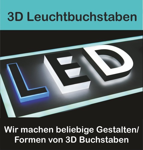 Led leuchtbuchstaben 40cm - 3d,