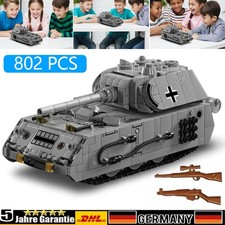 802 Teil Technik WWII Maus Panzer Bausteine, Militär Klemmbausteine Spielzeug
